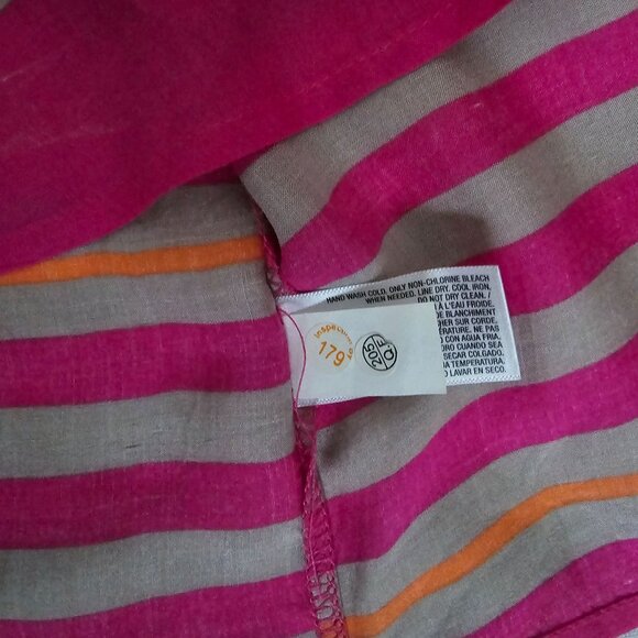 Old Navy Pink Stripe Chest Pockets Button Front Long Sleeve Shirt Women's Medium - Picture 9 of 15